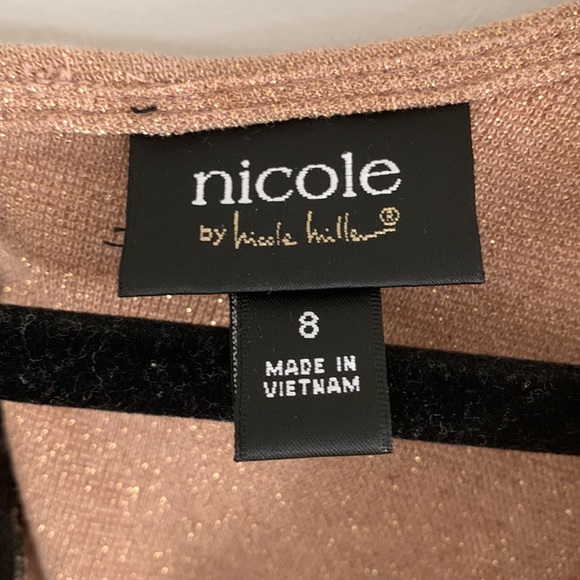 Nicole by Nicole Miller, Gold and Black Sz 8 body con dress - Picture 2 of 4